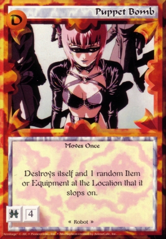 Scan of 'Puppet Bomb' Ani-Mayhem card