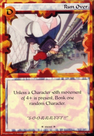 Scan of 'Run Over' Ani-Mayhem card