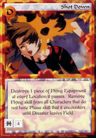 Scan of 'Shot Down' Ani-Mayhem card