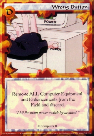 Scan of 'Wrong Button' Ani-Mayhem card