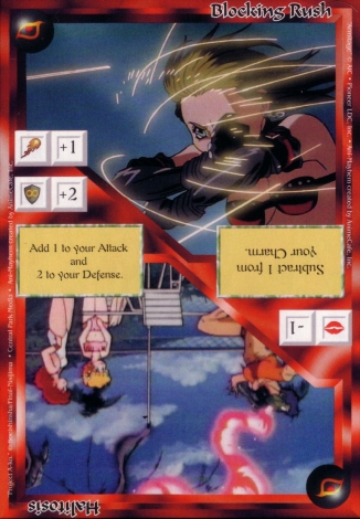 Scan of 'Blocking Rush / Halitosis' Ani-Mayhem card