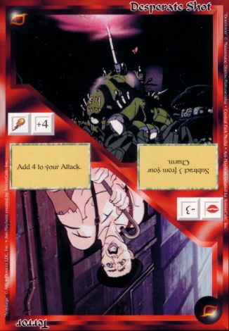 Scan of 'Desperate Shot / Terror' Ani-Mayhem card