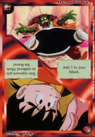 Scan of final 'Head Butt / Sad Eyes' Ani-Mayhem card