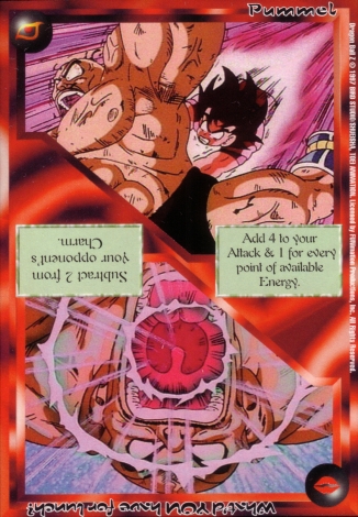 Scan of 'Pummel / What'd YOU have for lunch?' Ani-Mayhem card