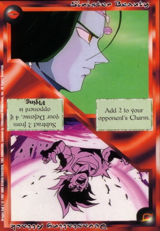 Scan of 'Sinister Beauty / Devastating Attack' Ani-Mayhem card