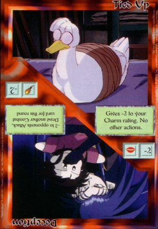 Scan of 'Tied Up / Deception' Ani-Mayhem card