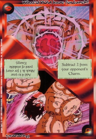 Scan of 'What'd YOU have for lunch? / Pummel' Ani-Mayhem card