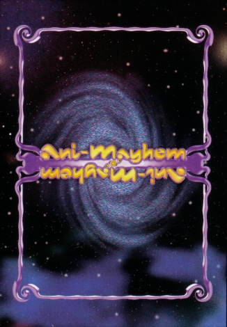 Scan of Ani-Mayhem card back, purple