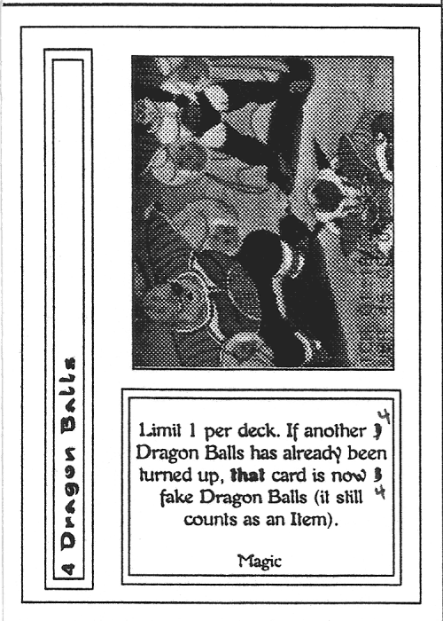 Scan of '4 Dragon Balls' playtest card