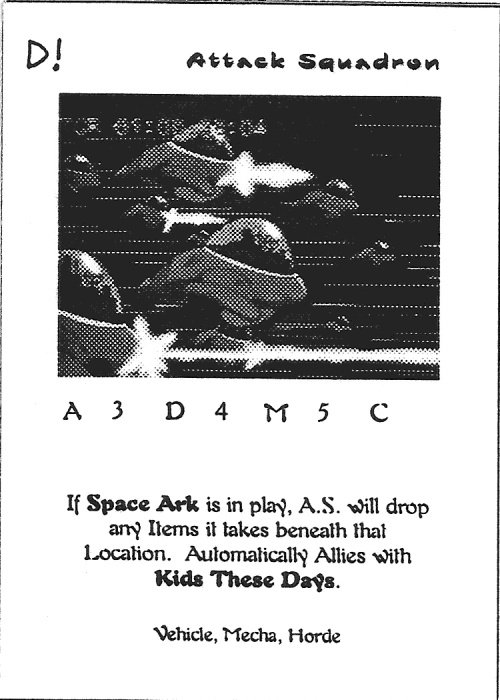 Scan of 'Attack Squadron' playtest card