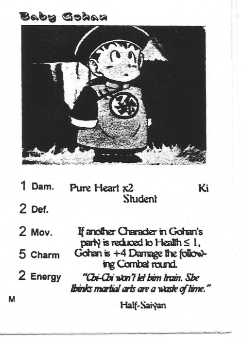 Scan of 'Baby Gohan' playtest card