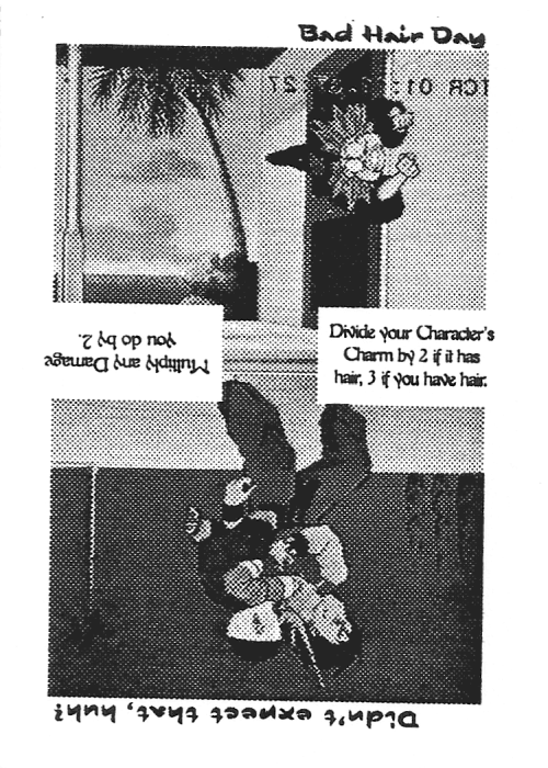 Scan of 'Bad Hair Day / Didn't expect that, huh?' playtest card