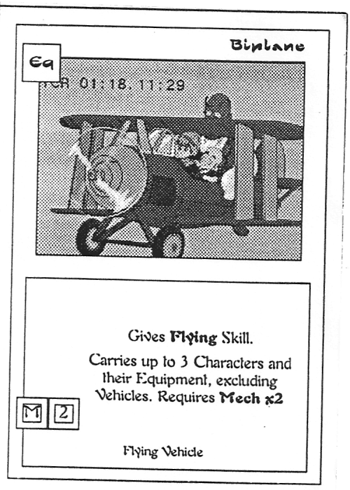 Scan of 'Biplane' playtest card