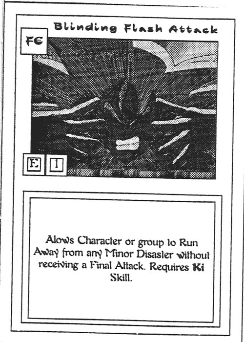 Scan of 'Blinding Flash Attack' playtest card