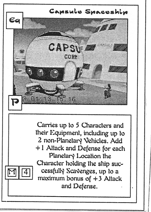 Scan of 'Capsule Spaceship' playtest card