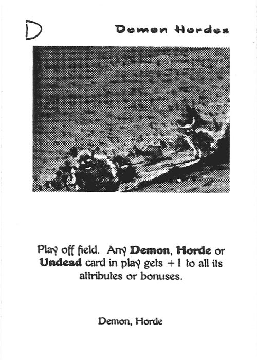 Scan of 'Demon Hordes' playtest card