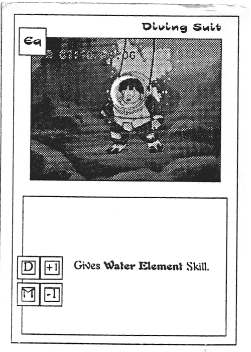 Scan of 'Diving Suit' playtest card