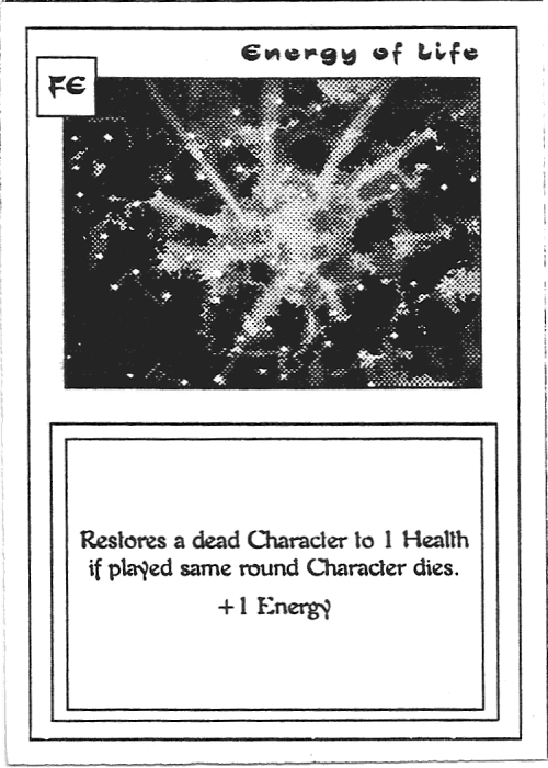 Scan of 'Energy of Life' playtest card