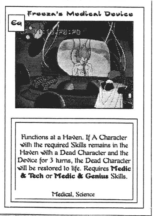 Scan of 'Freeza's Medical Device' playtest card