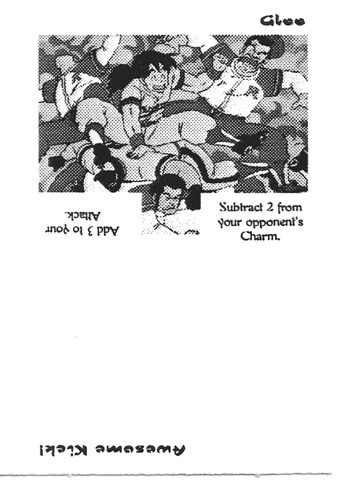 Scan of 'Glee / Awesome Kick' playtest card