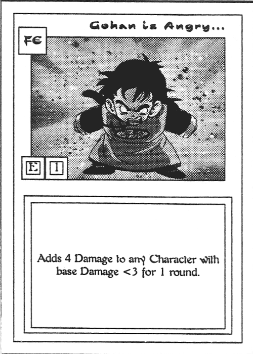 Scan of 'Gohan is Angry...' playtest card