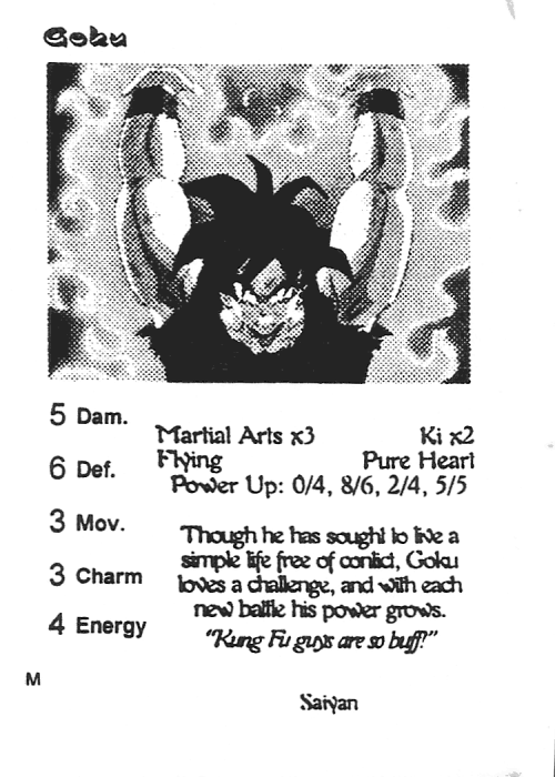 Scan of 'Goku' playtest card