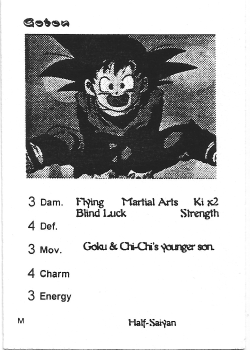 Scan of 'Goten' playtest card