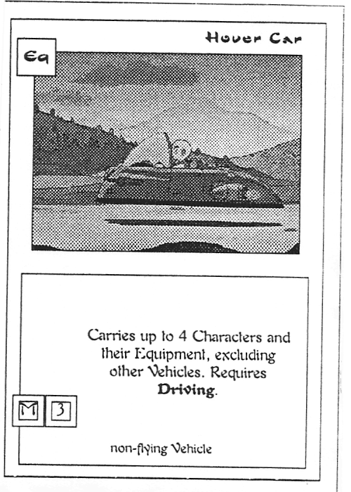 Scan of 'Hover Car' playtest card