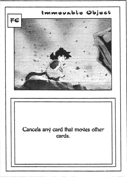 Scan of 'Immovable Object' playtest card