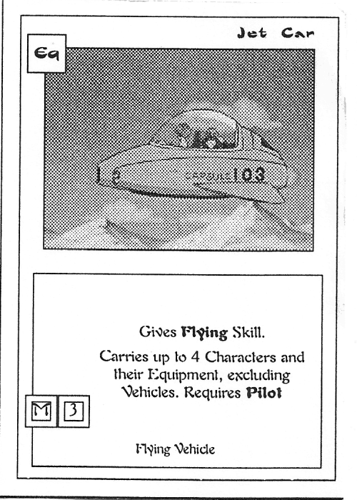 Scan of 'Jet Car' playtest card