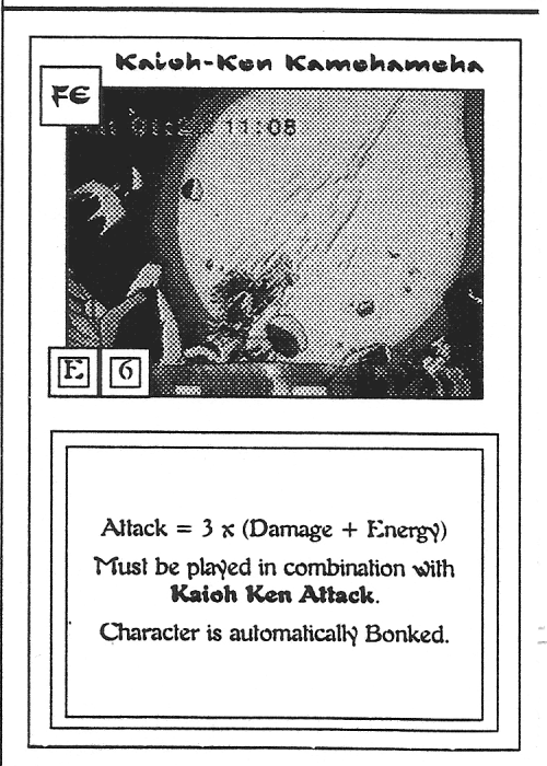 Scan of 'Kaioh-Ken Kamehameha' playtest card