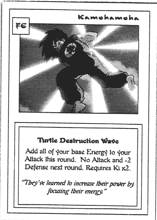 Scan of 'Kamehameha' playtest card