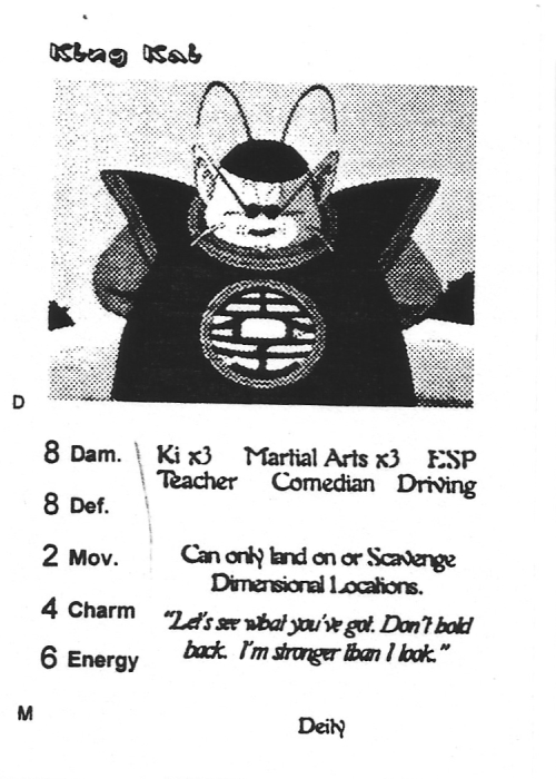 Scan of 'King Kai' playtest card