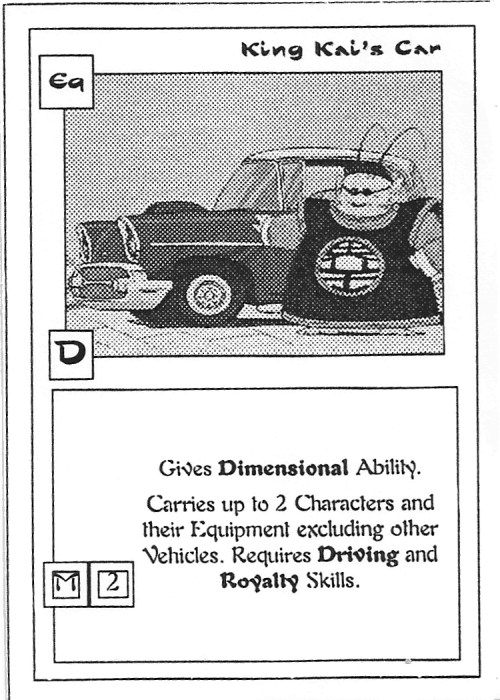 Scan of 'King Kai's Car' playtest card