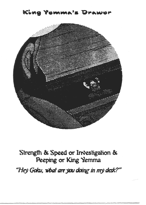 Scan of 'King Yemma's Drawer' playtest card