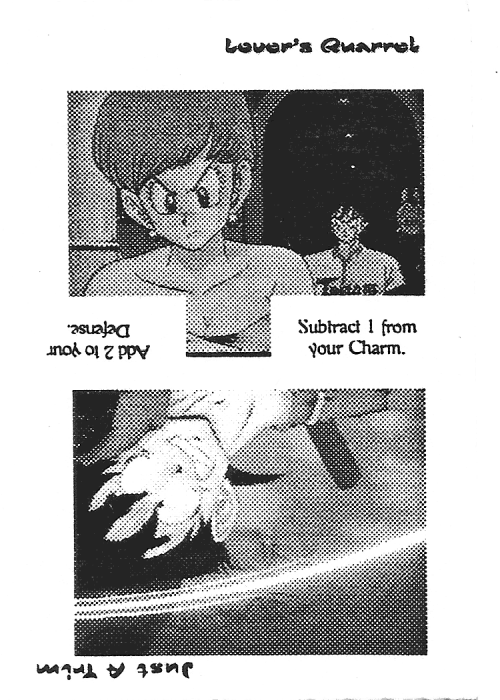 Scan of 'Lover's Quarrel / Just A Trim' playtest card