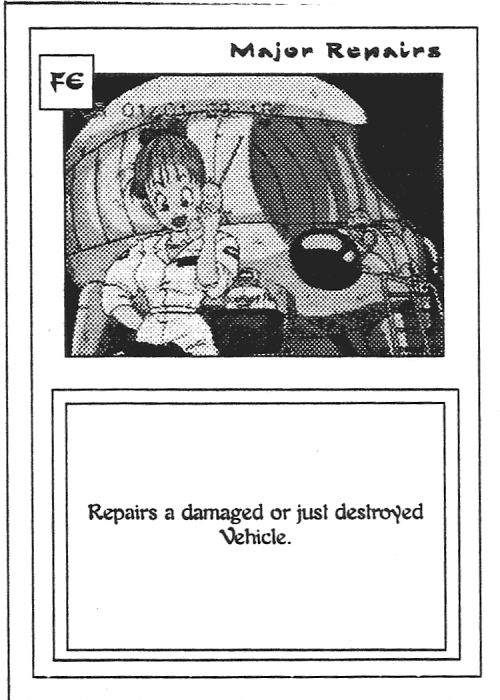 Scan of 'Major Repairs' playtest card