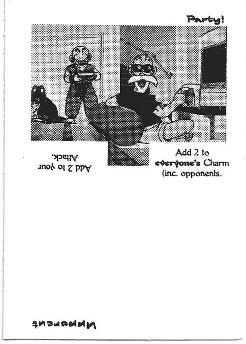 Scan of 'Party! / Uppercut' playtest card