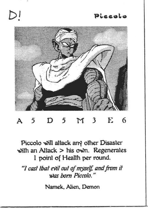 Scan of 'Piccolo' playtest card