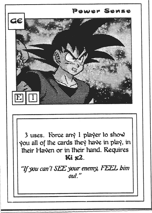 Scan of 'Power Sense' playtest card