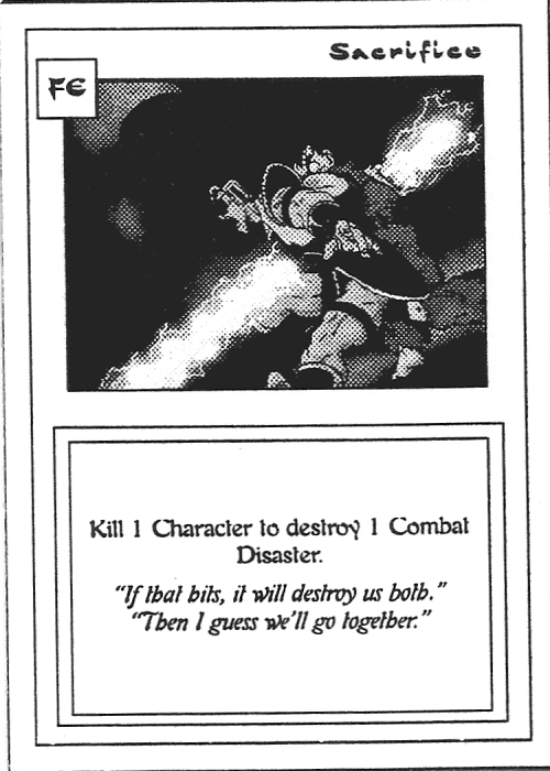 Scan of 'Sacrifice' playtest card