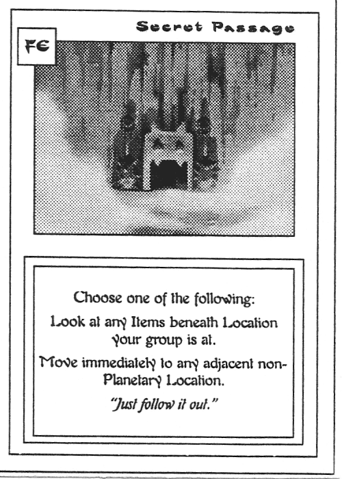 Scan of 'Secret Pasage' playtest card