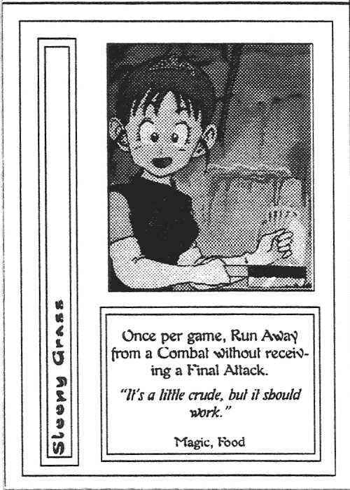 Scan of 'Sleepy Grass' playtest card