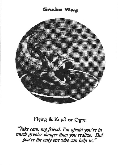 Scan of 'Snake Way' playtest card