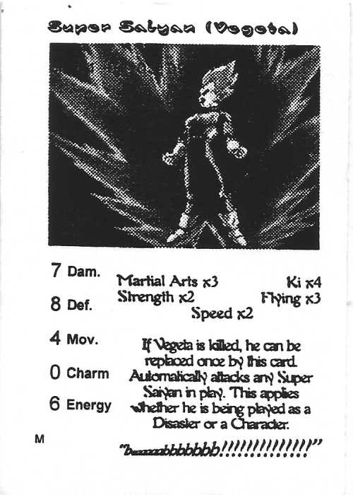 Scan of 'Super Saiyan (Vegeta)' playtest card