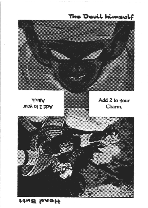 Scan of 'The Devil Himself / Head Butt' playtest card