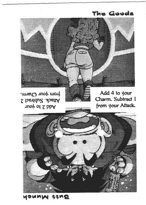 Scan of 'The Goods / Butt Munch' playtest card