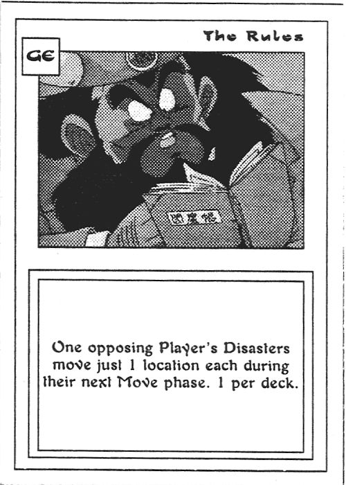 Scan of 'The Rules' playtest card