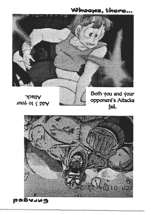 Scan of 'Whoops, there... / Enraged' playtest card