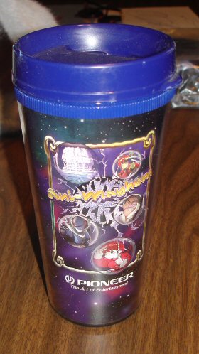 Digital photograph of the back of the promotional Ani-Mayhem mug